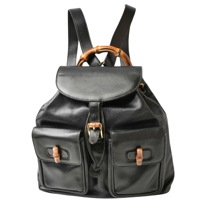Gucci Black Leather Backpack