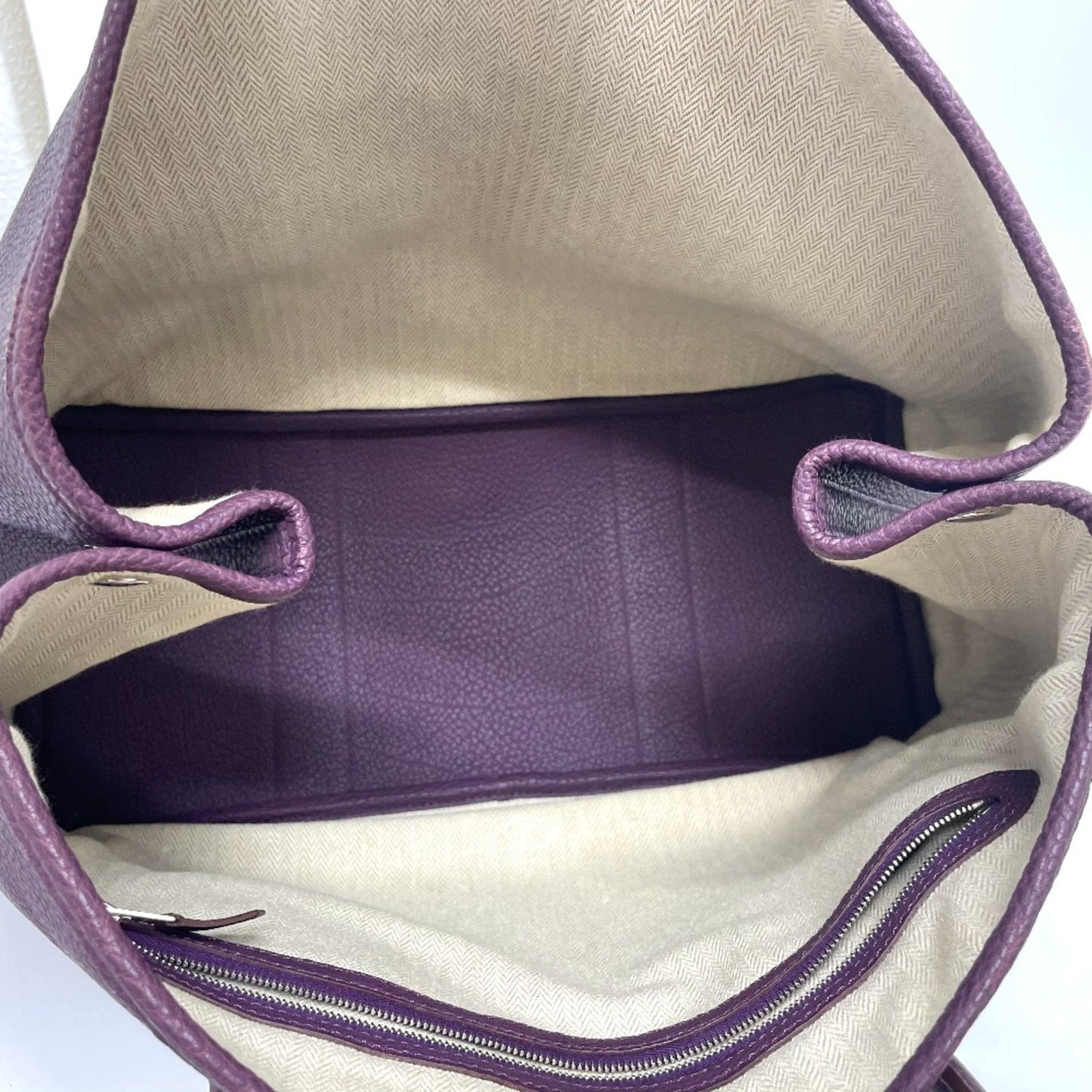 Hermès Purple Leather Tote