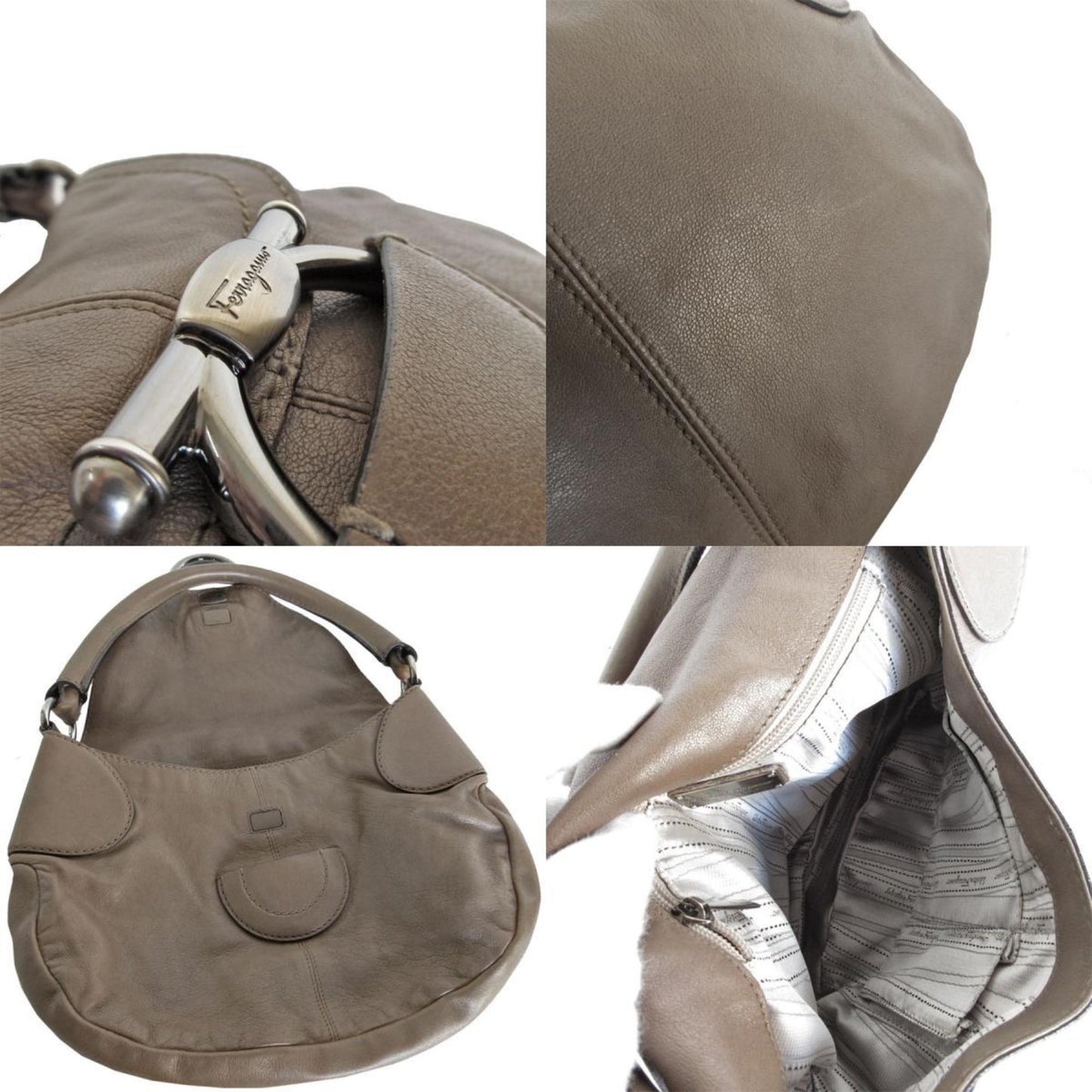 Salvatore Ferragamo Brown Leather Gancini