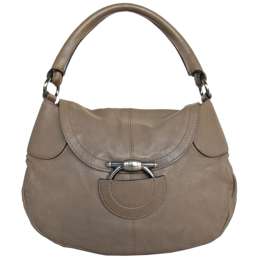 Salvatore Ferragamo Brown Leather Gancini