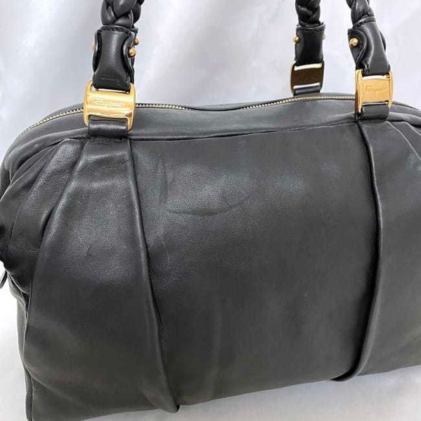 Salvatore Ferragamo Black Leather Tote
