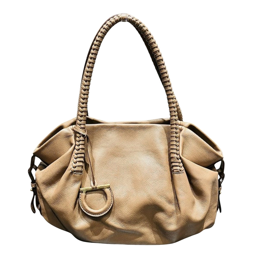 Salvatore Ferragamo Brown Leather Gancini