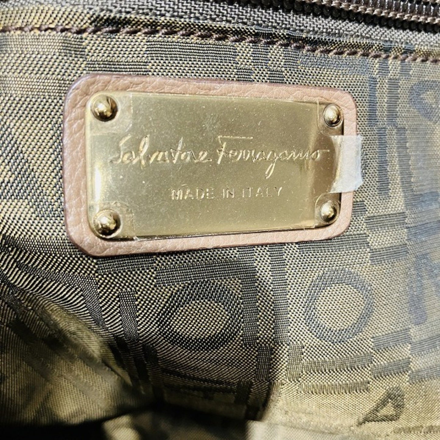 Salvatore Ferragamo Brown Leather Gancini