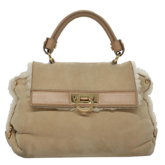 Salvatore Ferragamo Brown Suede Gancini