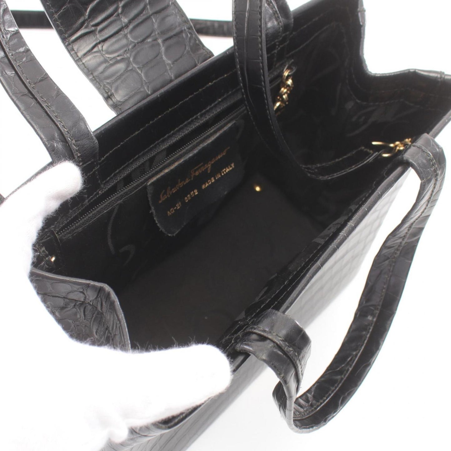 Salvatore Ferragamo Black Leather Handbag