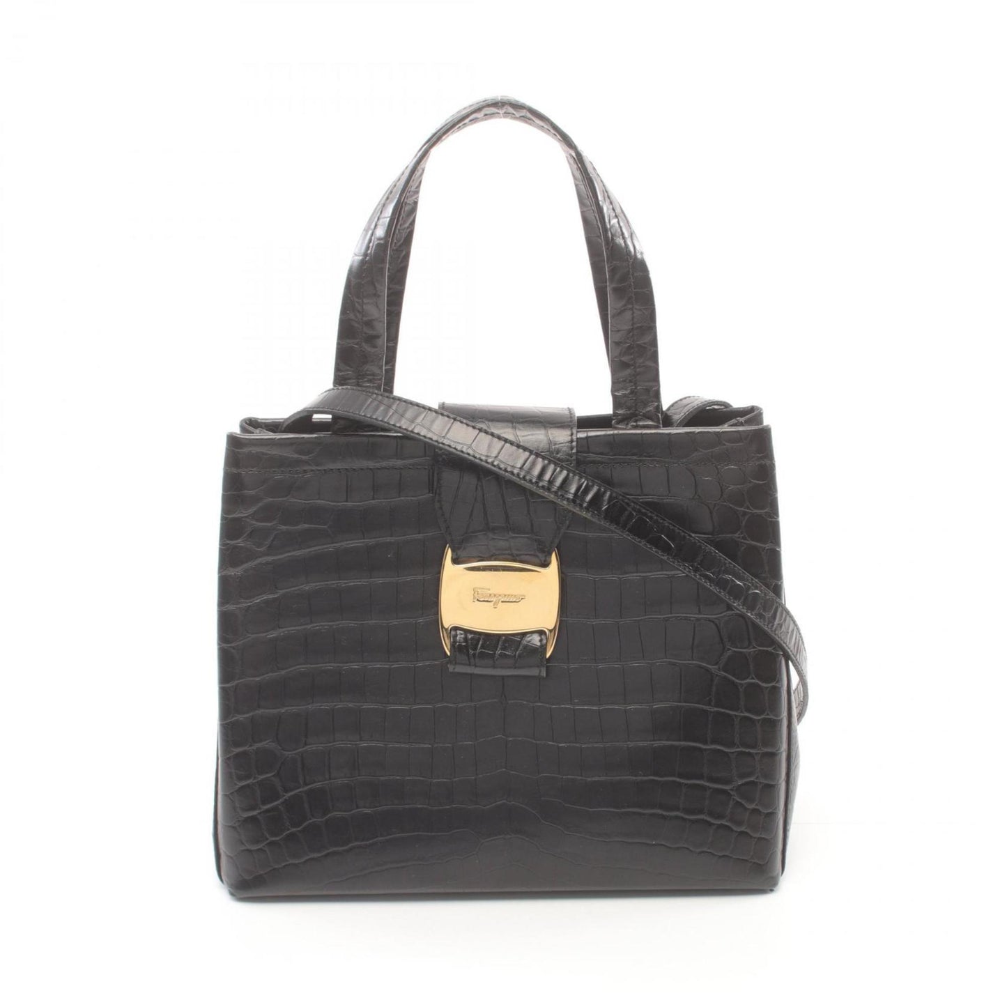 Salvatore Ferragamo Black Leather Handbag