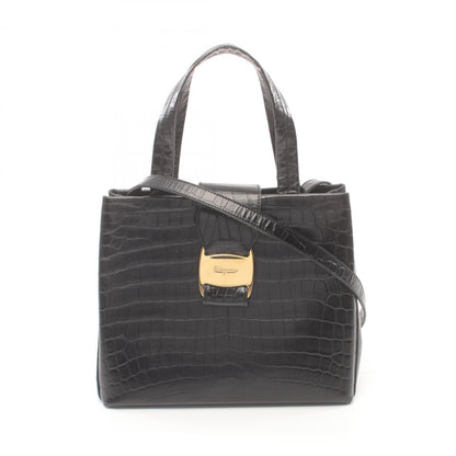 Salvatore Ferragamo Black Leather Handbag