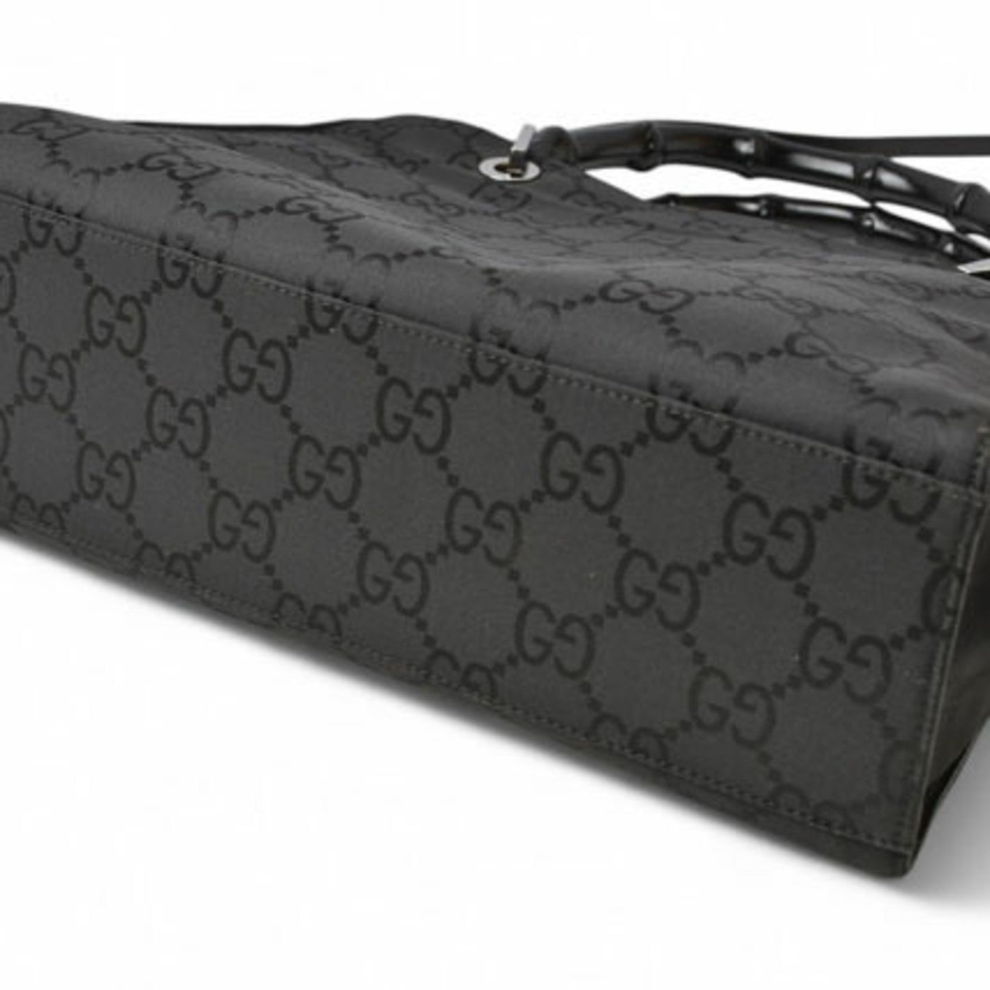 Gucci Black Canvas Bamboo