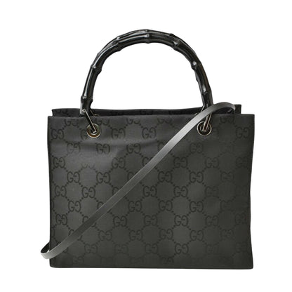 Gucci Black Canvas Bamboo