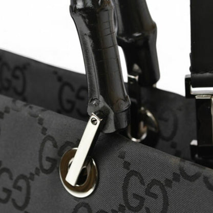 Gucci Black Canvas Bamboo