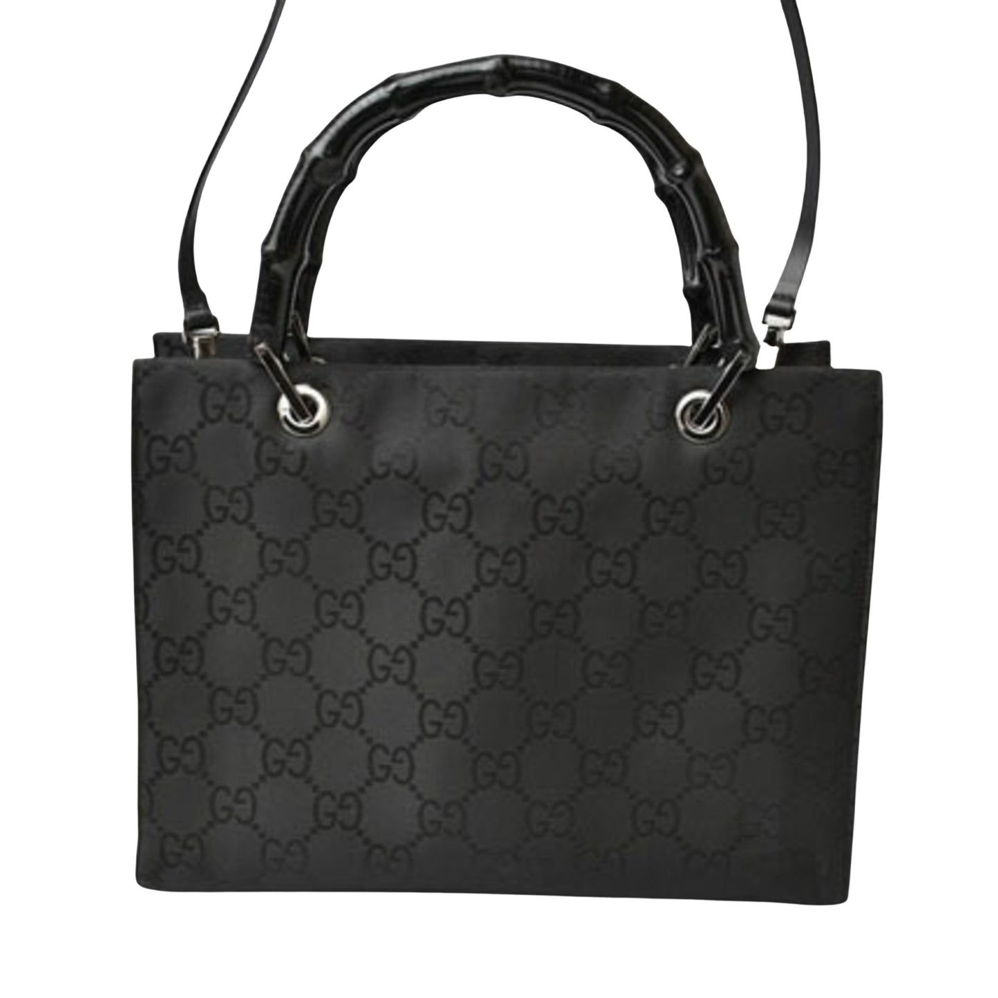 Gucci Black Canvas Bamboo