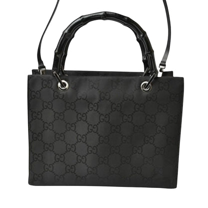 Gucci Black Canvas Bamboo