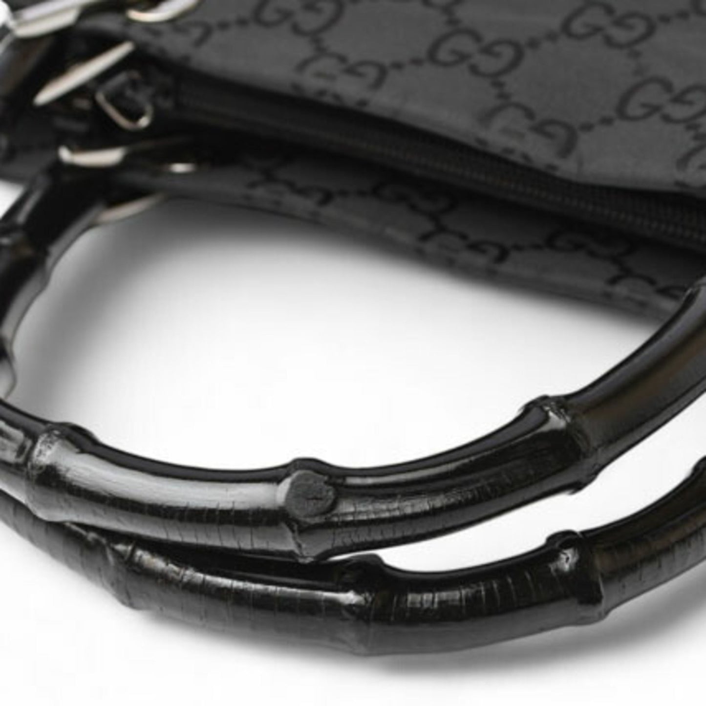 Gucci Black Canvas Bamboo