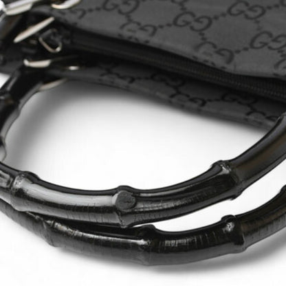 Gucci Black Canvas Bamboo
