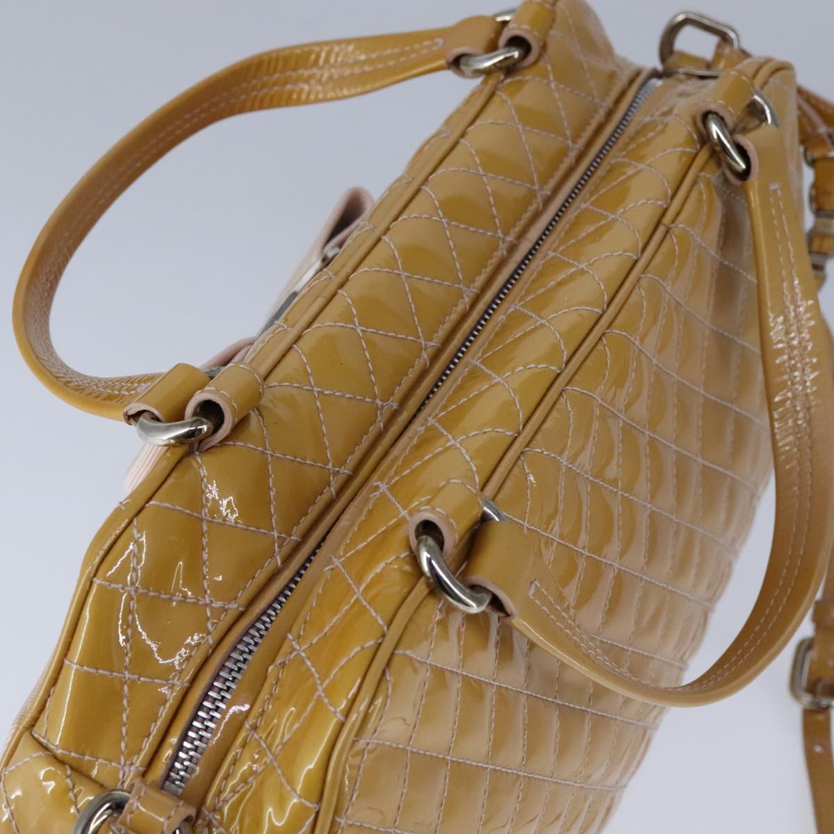 Salvatore Ferragamo Yellow Patent Leather Vara