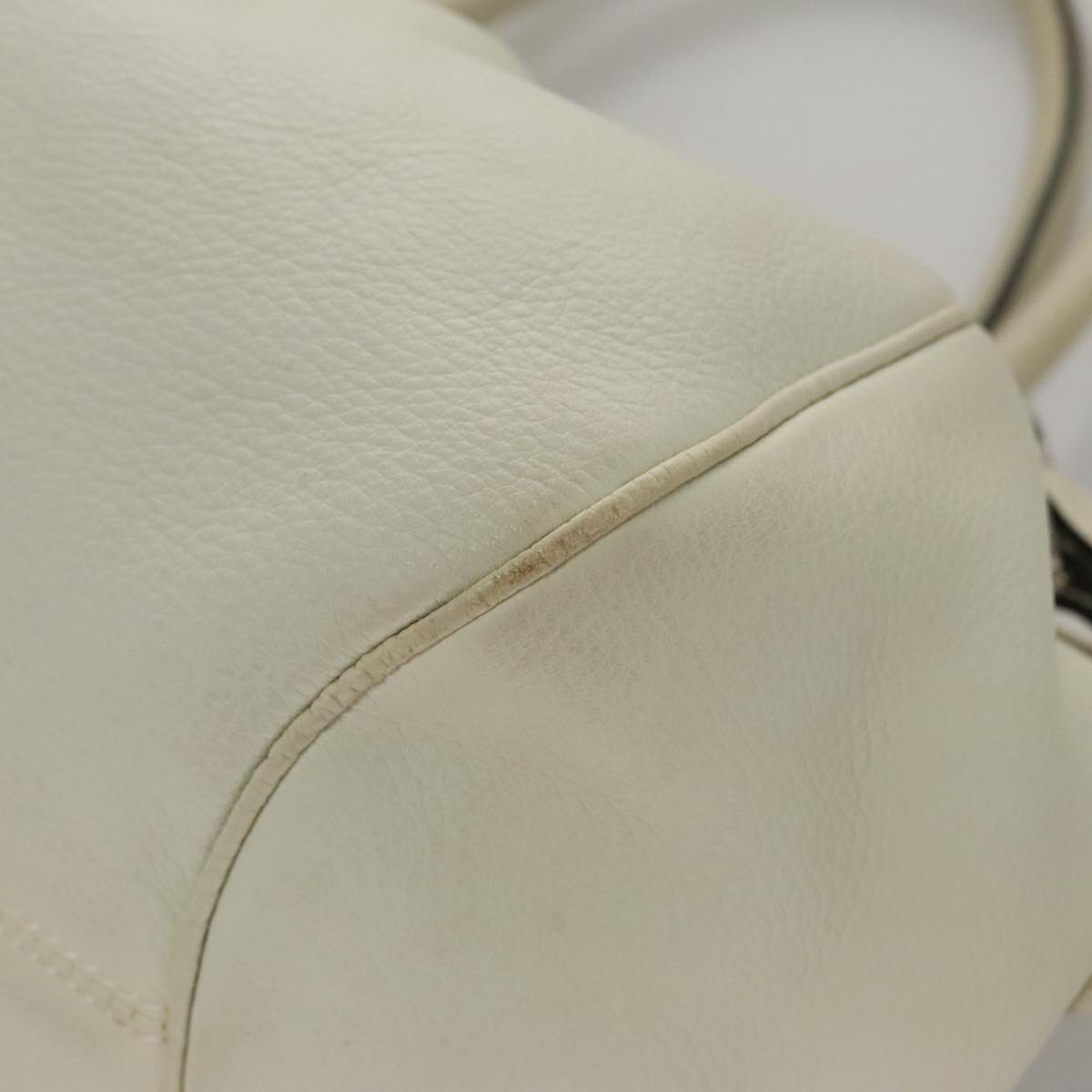 Salvatore Ferragamo White Leather Gancini