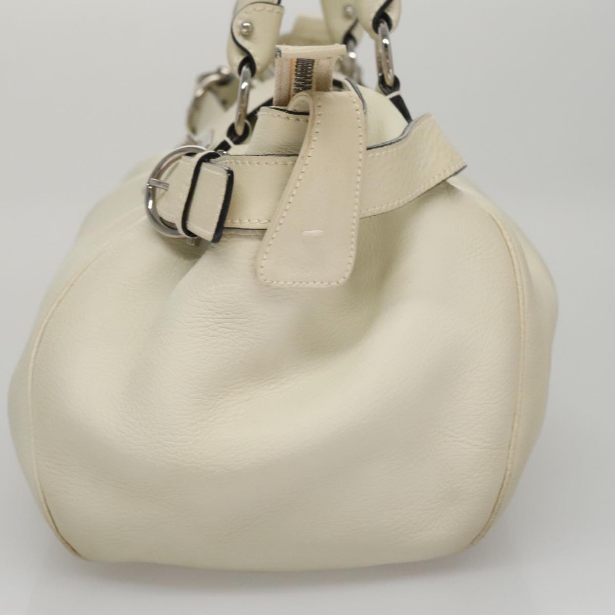 Salvatore Ferragamo White Leather Gancini