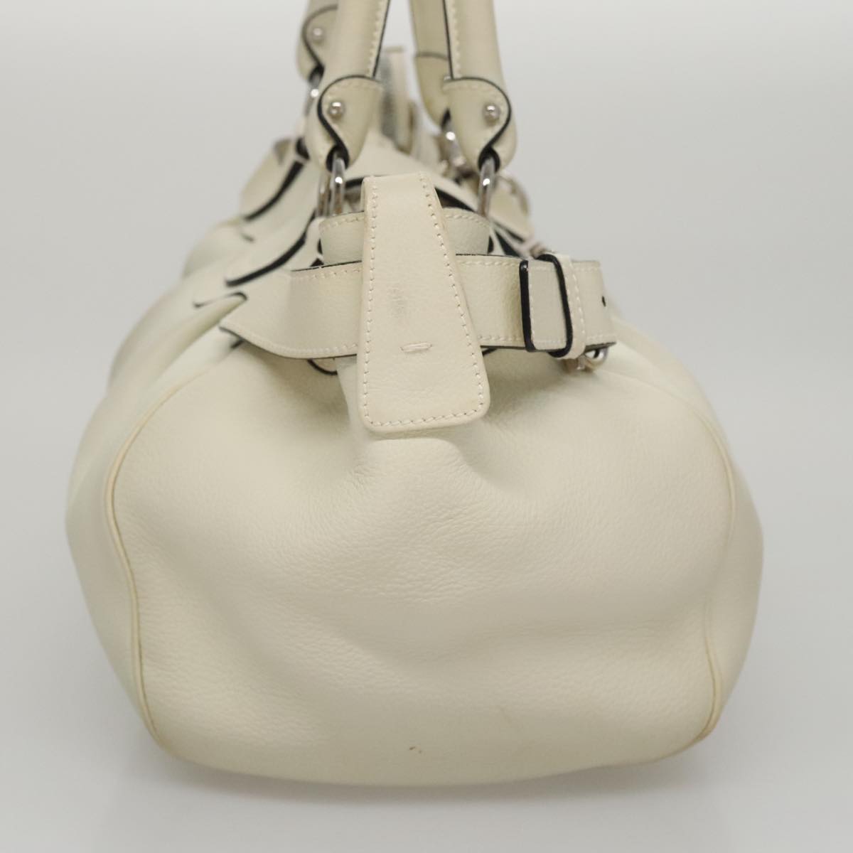 Salvatore Ferragamo White Leather Gancini