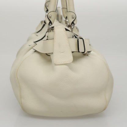 Salvatore Ferragamo White Leather Gancini