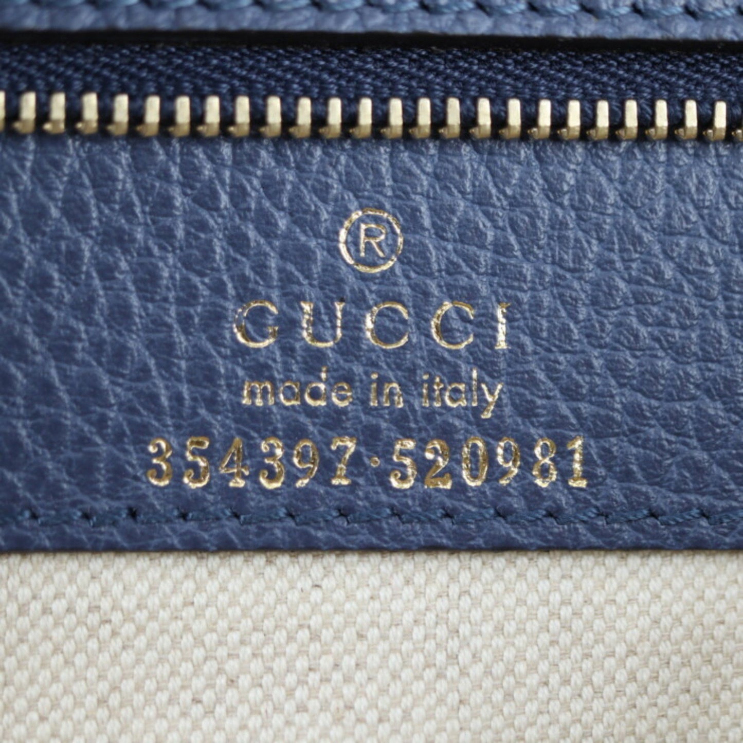 Gucci Blue Leather Swing