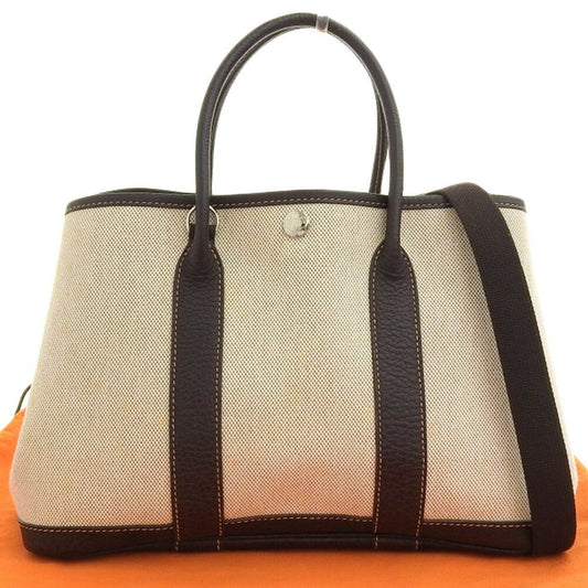 Hermès Brown Canvas Garden Party