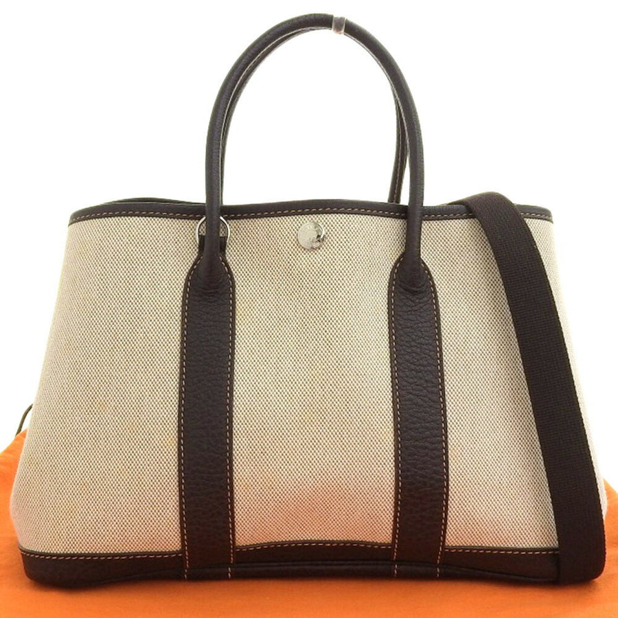 Hermès Brown Canvas Garden Party