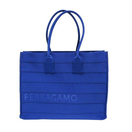 Salvatore Ferragamo Blue Synthetic Tote