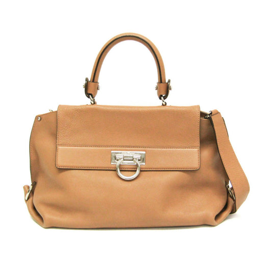 Salvatore Ferragamo Brown Leather Sofia