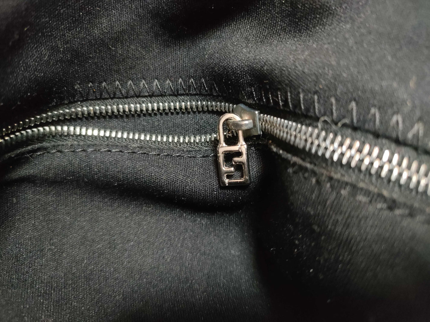 Fendi Black Canvas Mamma Baguette