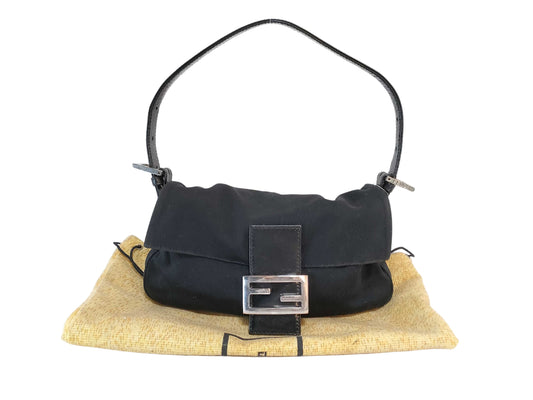 Fendi Black Canvas Mamma Baguette
