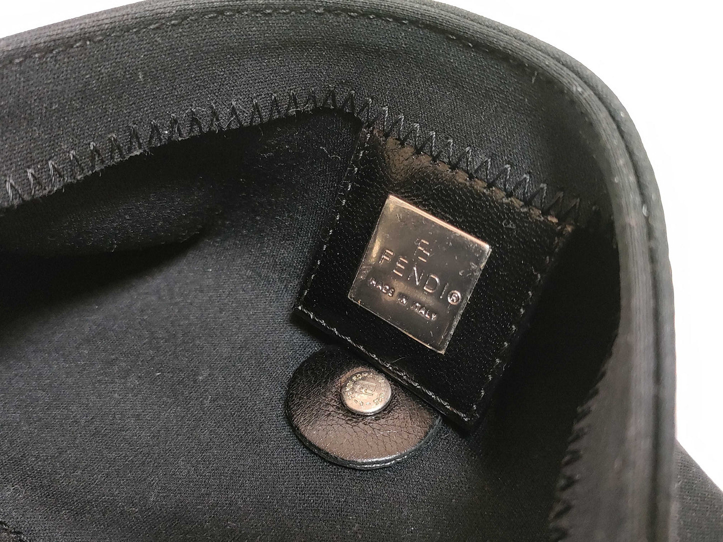 Fendi Black Canvas Mamma Baguette