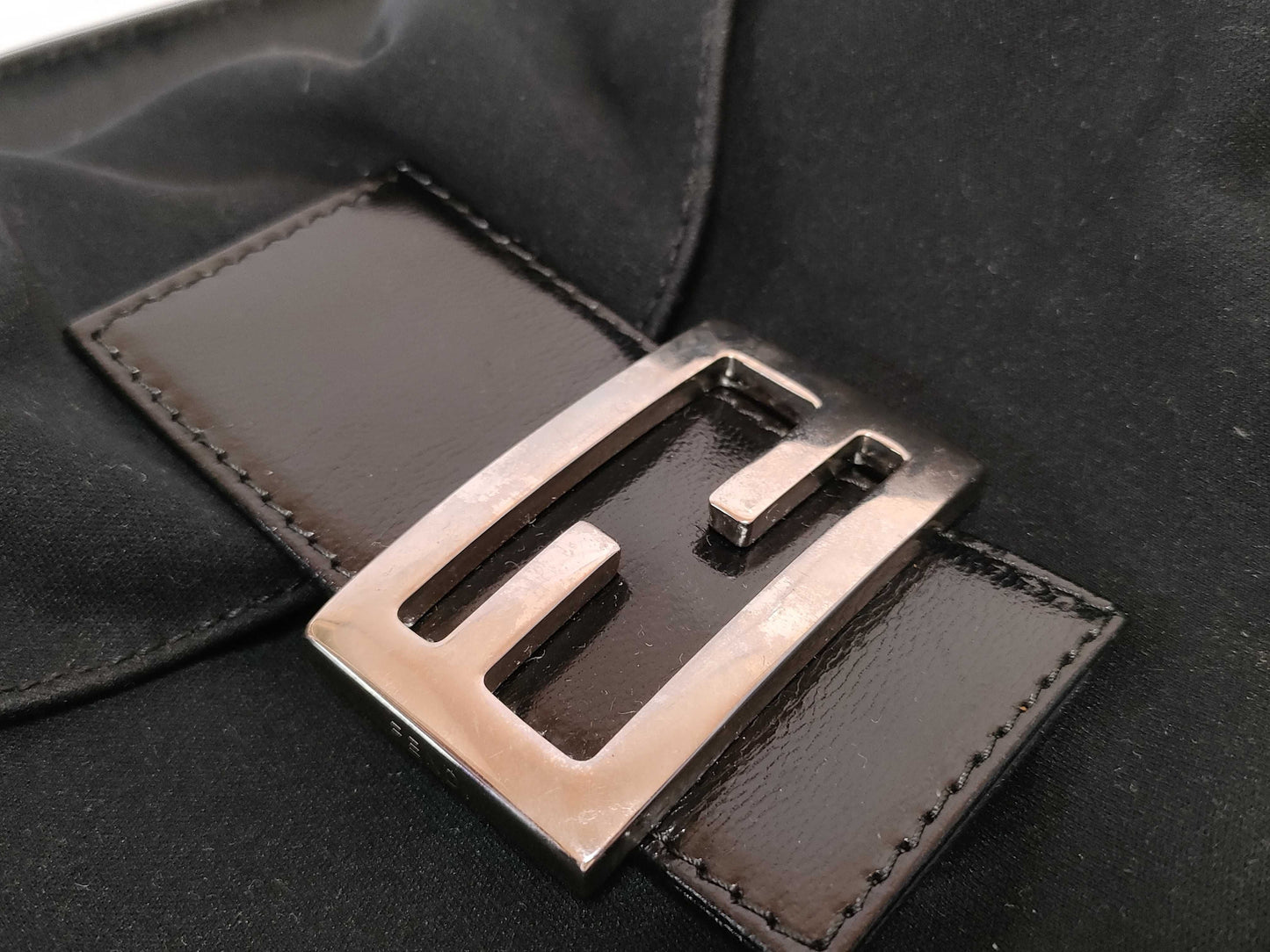 Fendi Black Canvas Mamma Baguette