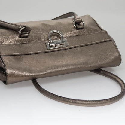 Salvatore Ferragamo Silver Leather Gancini