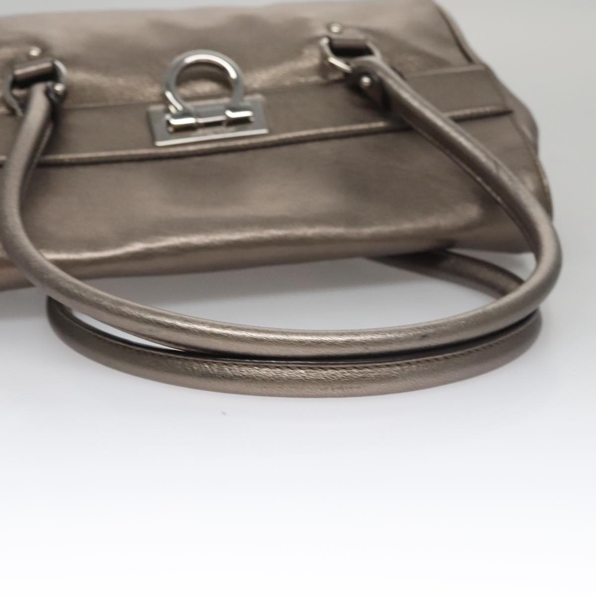 Salvatore Ferragamo Silver Leather Gancini