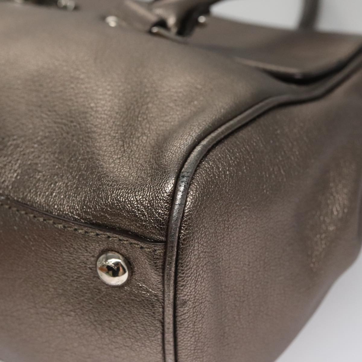 Salvatore Ferragamo Silver Leather Gancini