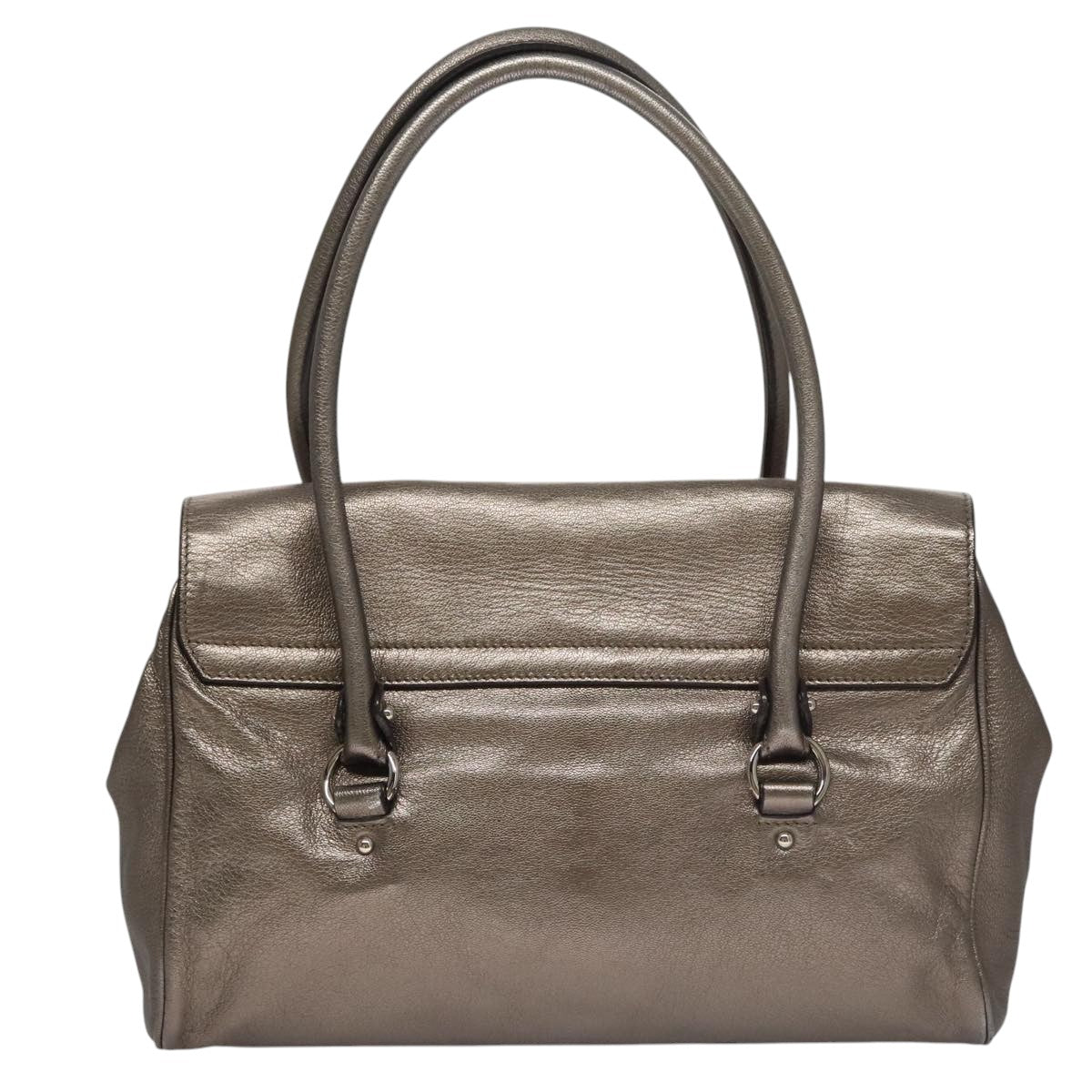 Salvatore Ferragamo Silver Leather Gancini