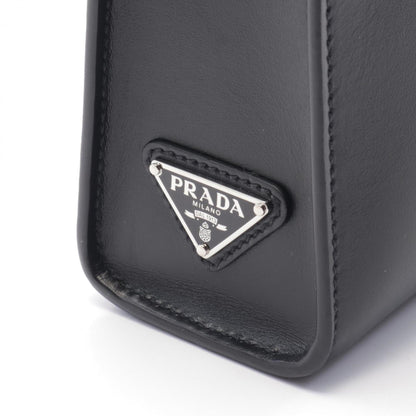 Prada Black Leather Triangle Logo