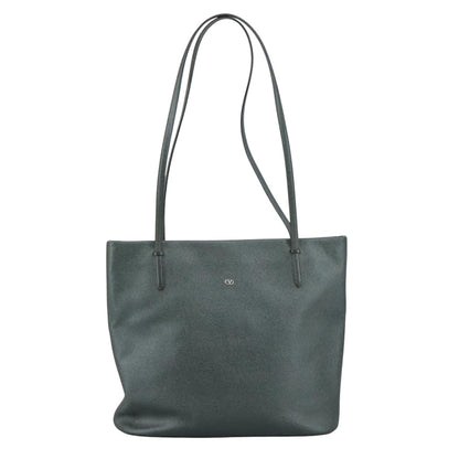 Valentino Garavani Gray Leather V Logo