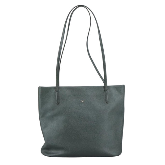 Valentino Garavani Gray Leather V Logo