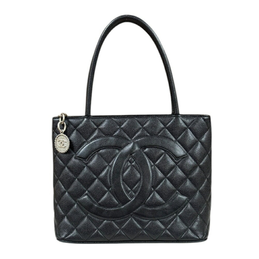 Chanel Black Leather Medaillon