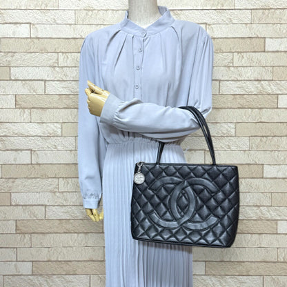 Chanel Black Leather Medaillon