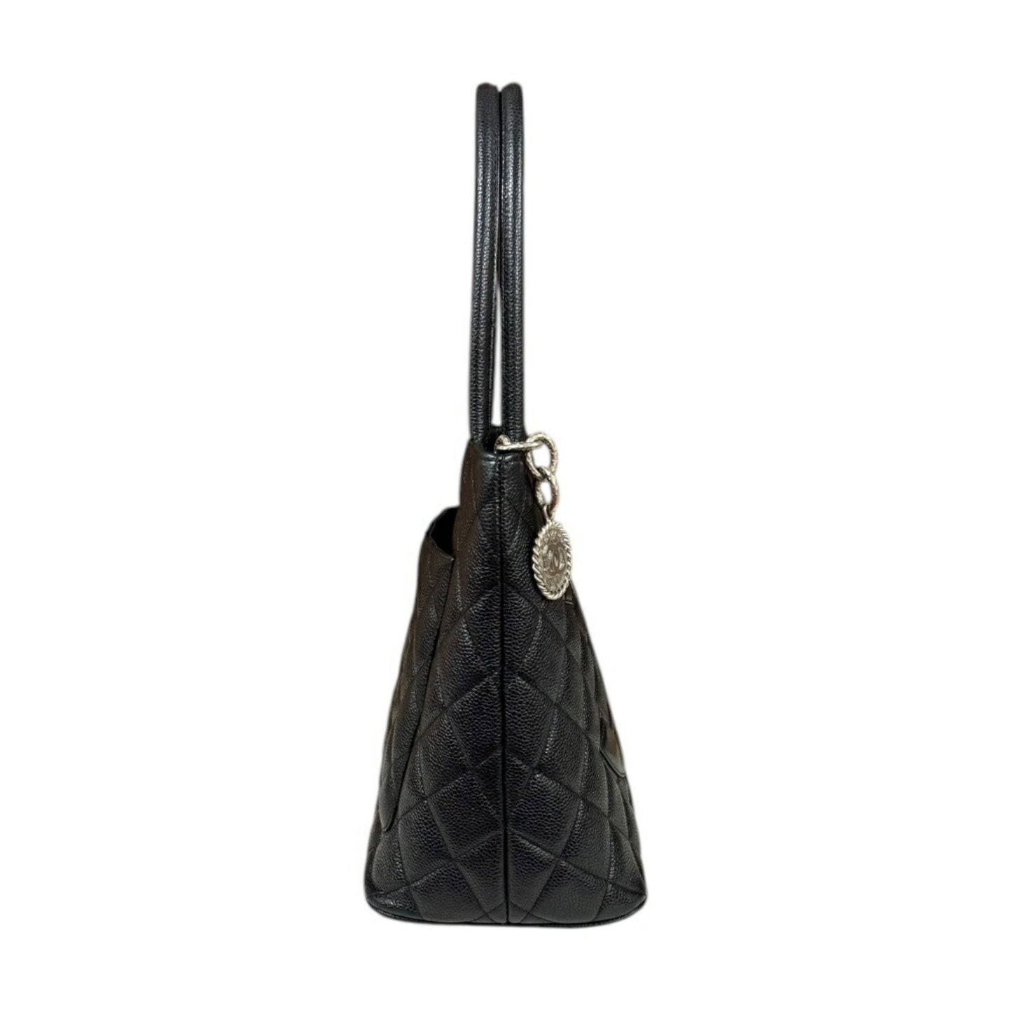 Chanel Black Leather Medaillon