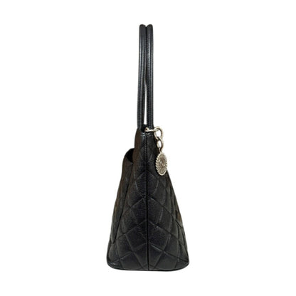 Chanel Black Leather Medaillon