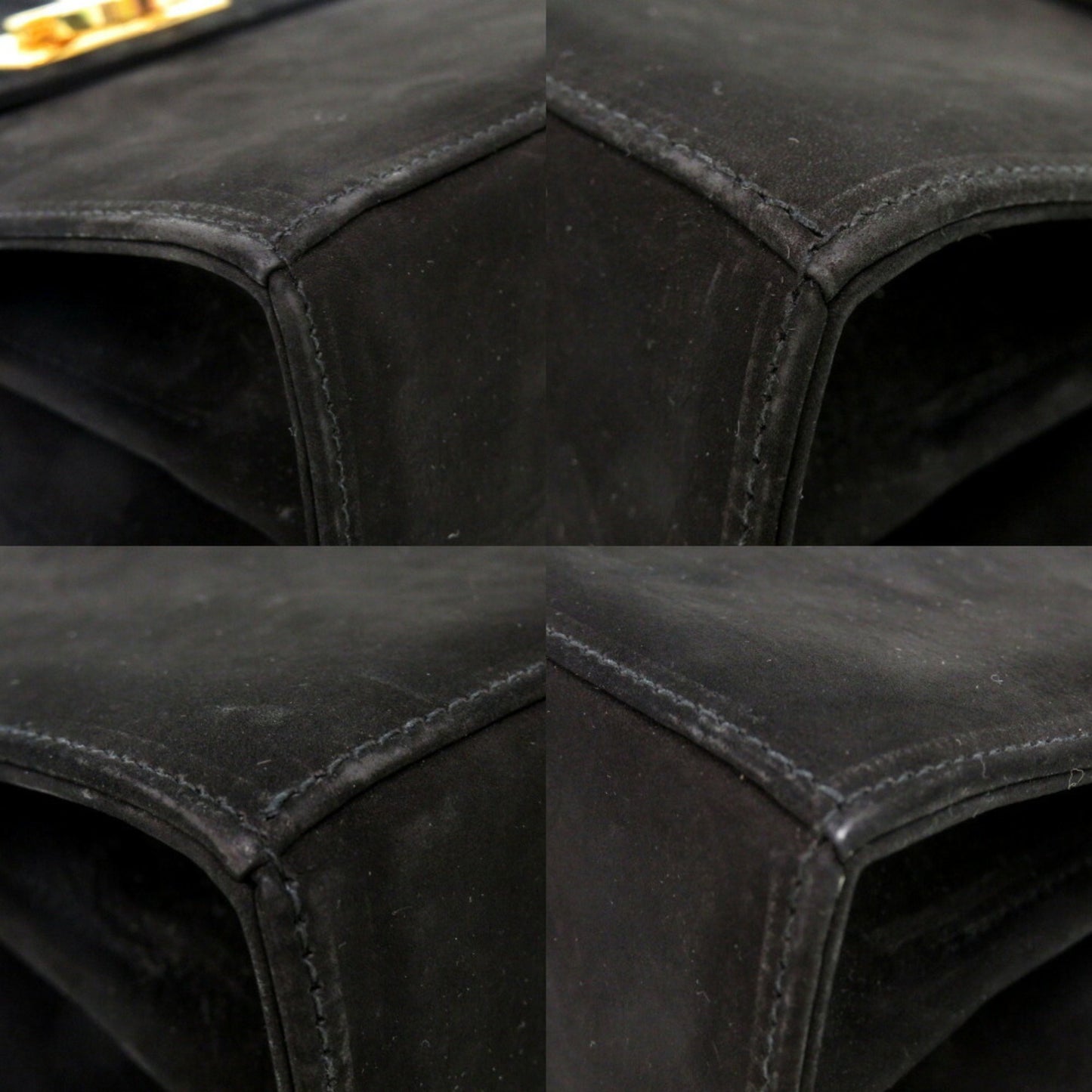 Salvatore Ferragamo Black Leather Gancini