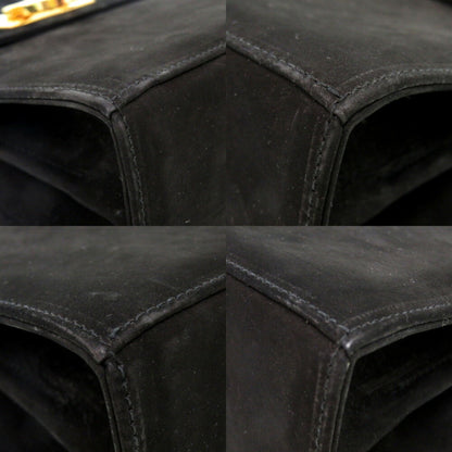 Salvatore Ferragamo Black Leather Gancini
