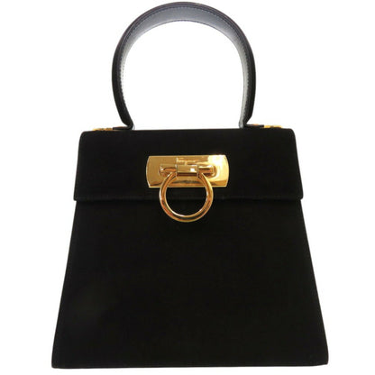 Salvatore Ferragamo Black Leather Gancini
