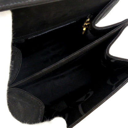 Salvatore Ferragamo Black Leather Gancini