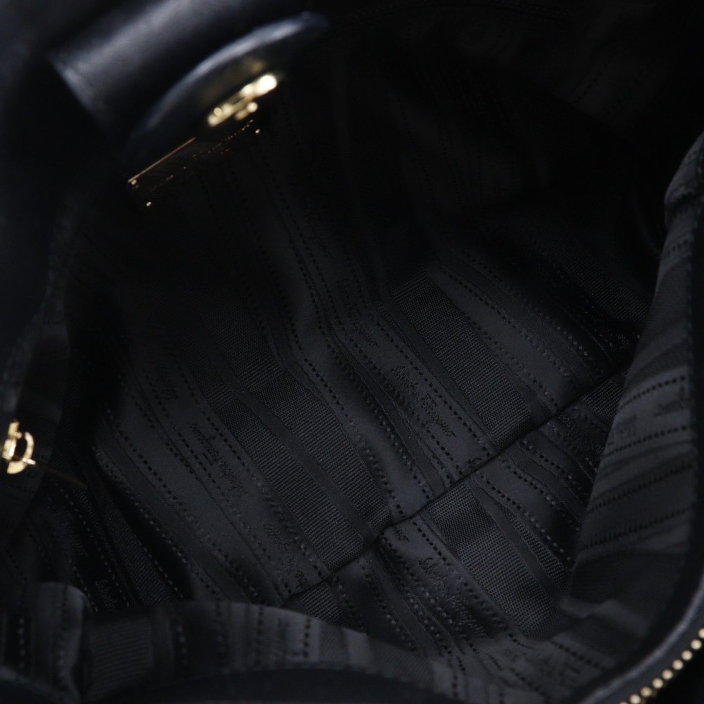 Salvatore Ferragamo Black Leather Gancini