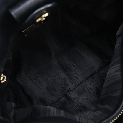 Salvatore Ferragamo Black Leather Gancini
