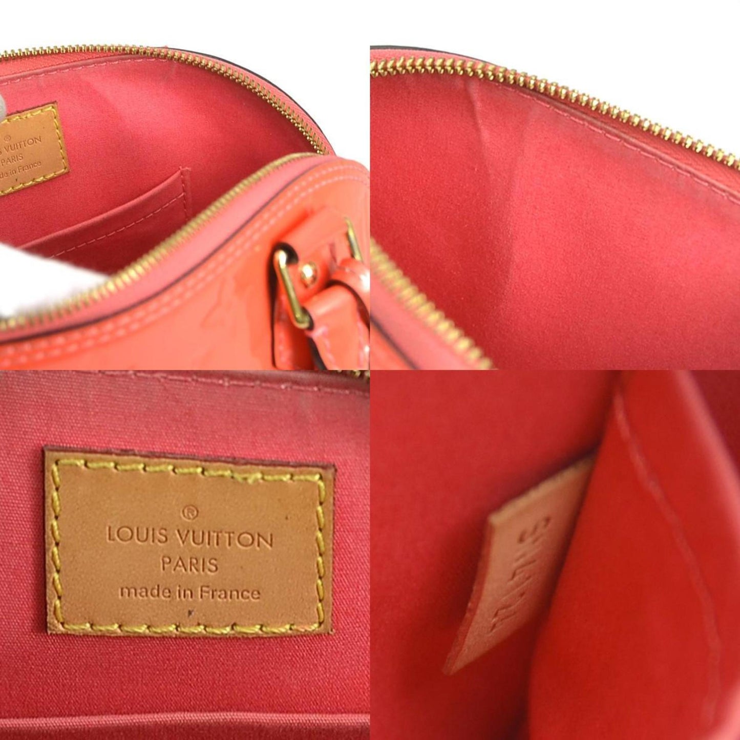Louis Vuitton Orange Patent Leather Alma Bb